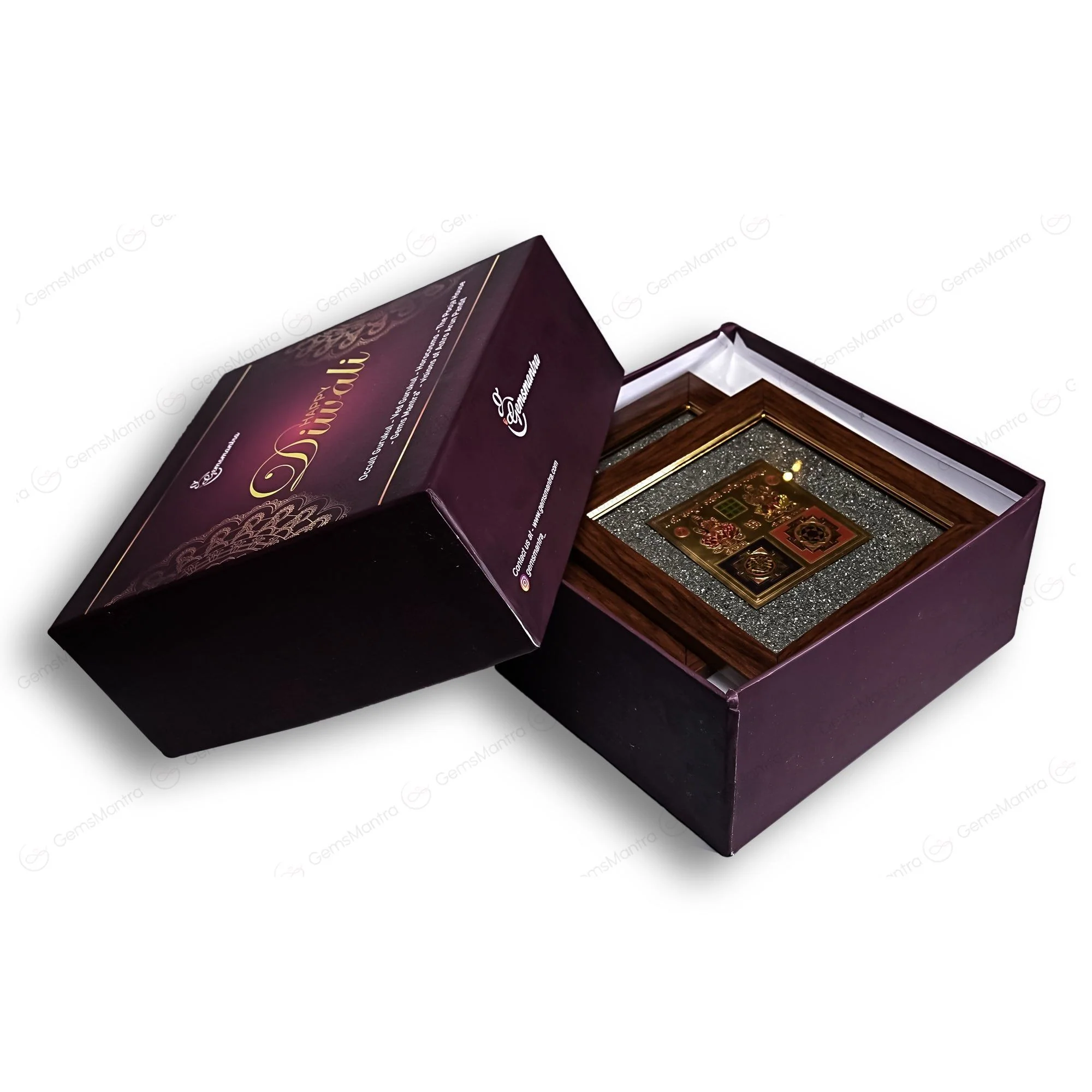 2D Yantra - Frame of Four - Shree Sampoorna Laxmi Ganesh Yantra - Pyrite Dust frame - Image 7