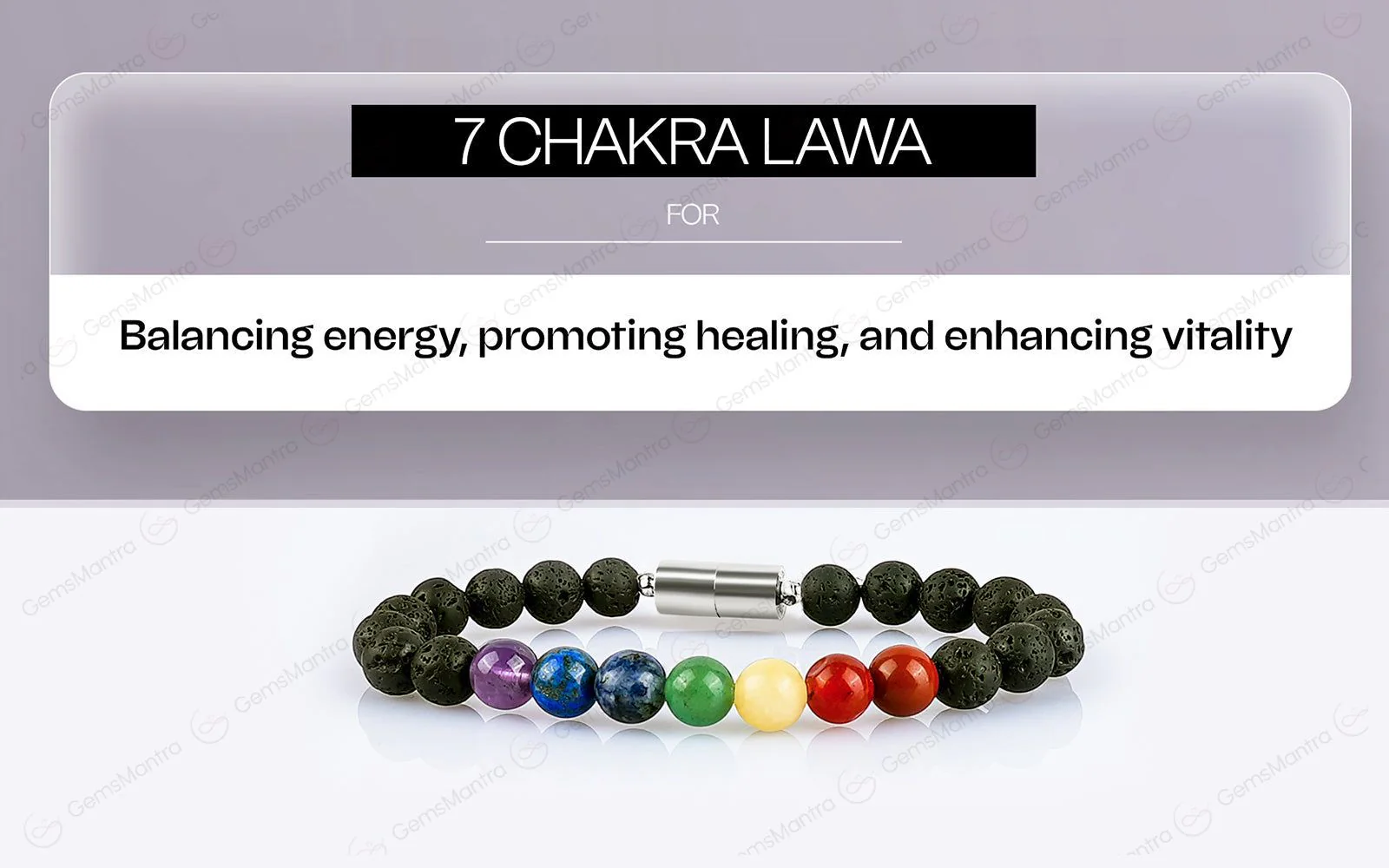 Original 7 Chakra Lava Bracelet with Certificate - Image 4