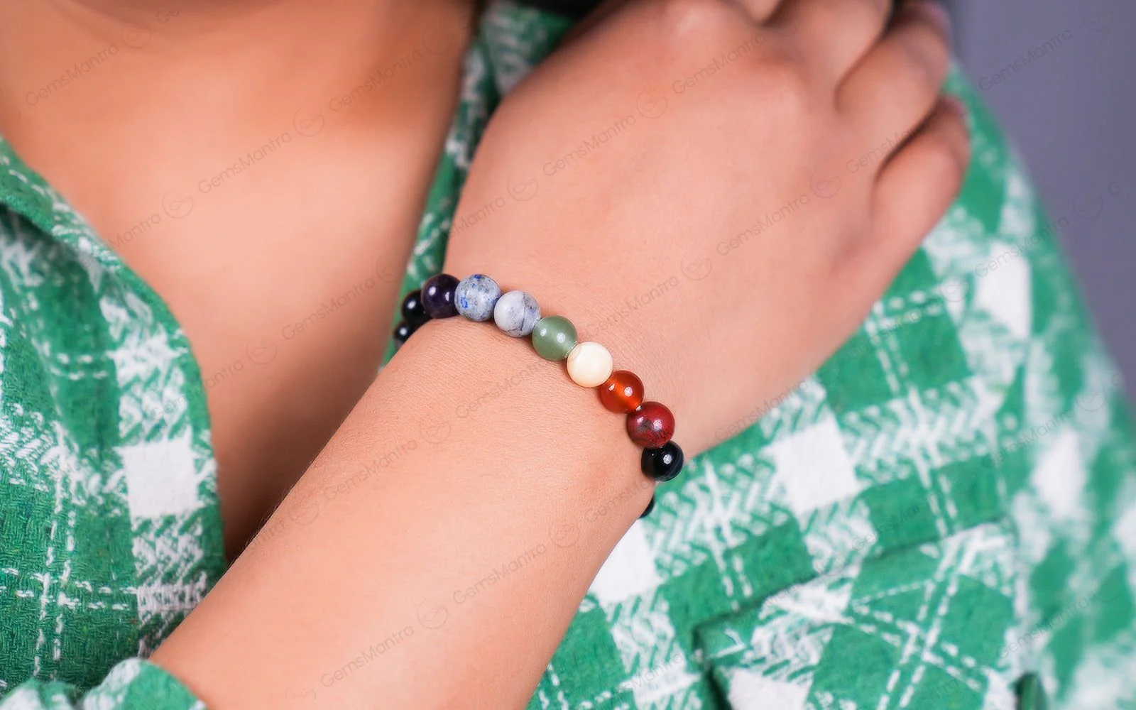 Original 7 Chakra Onyx Bracelet with Certificate - Image 3