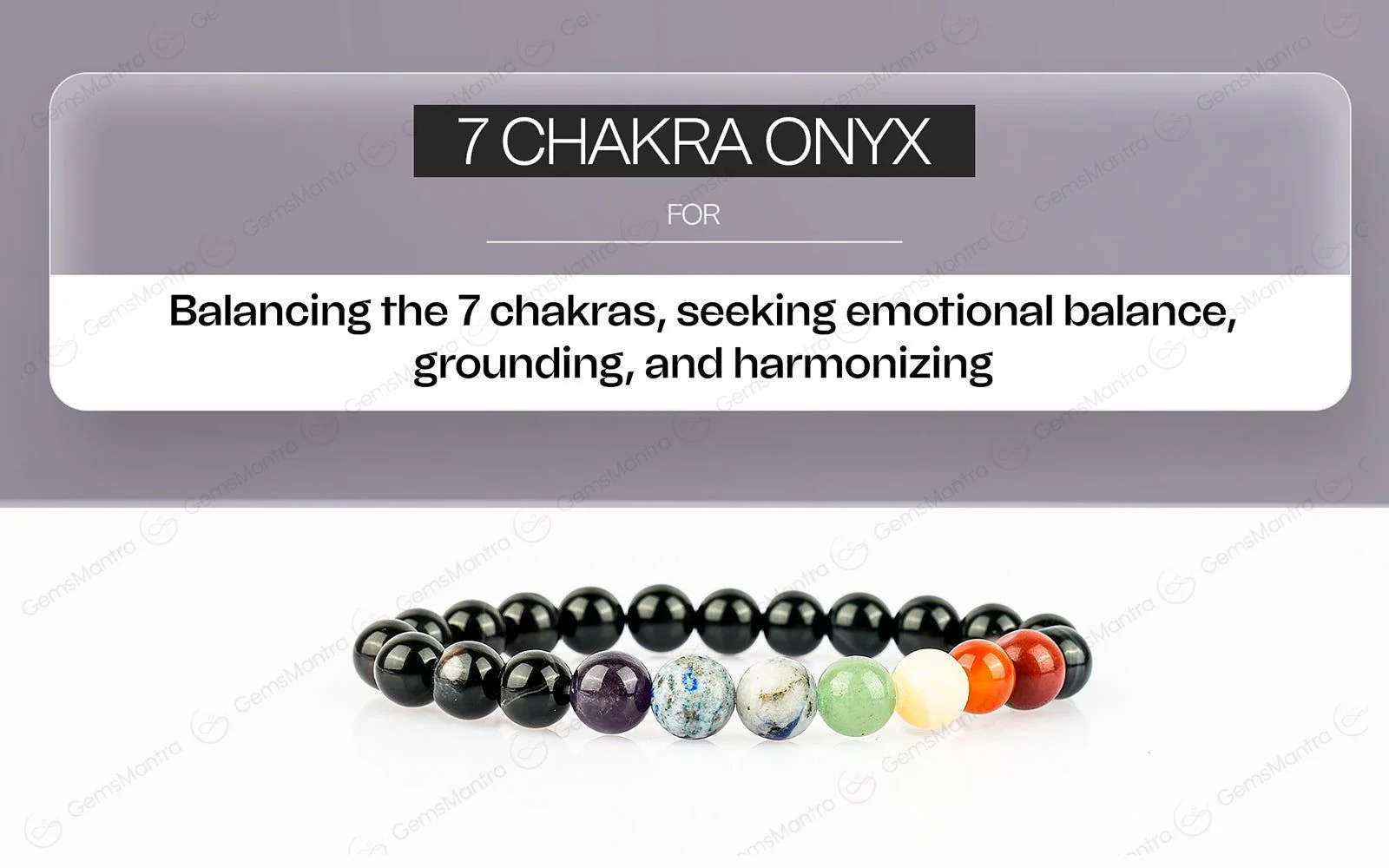 Original 7 Chakra Onyx Bracelet with Certificate - Image 4