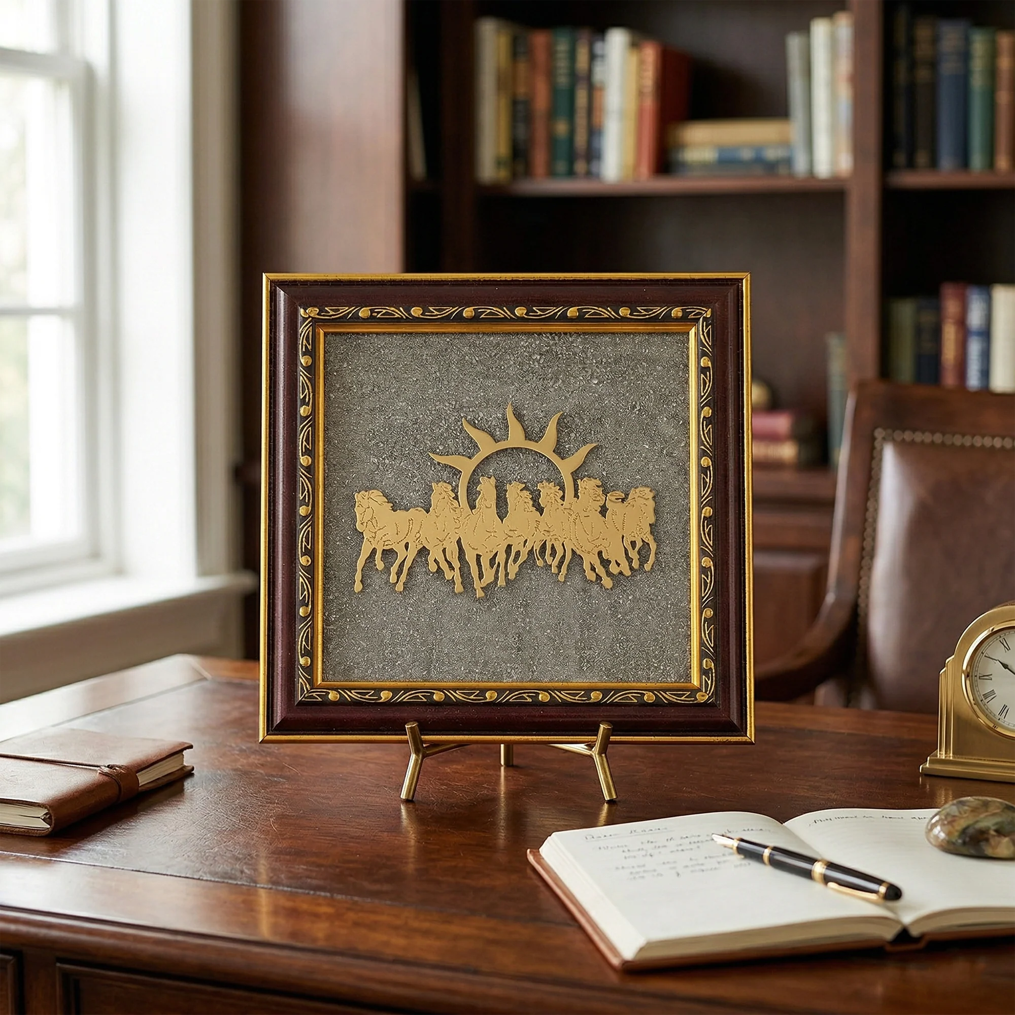 7 Horses Vastu Pyrite Dust Frame - Image 2