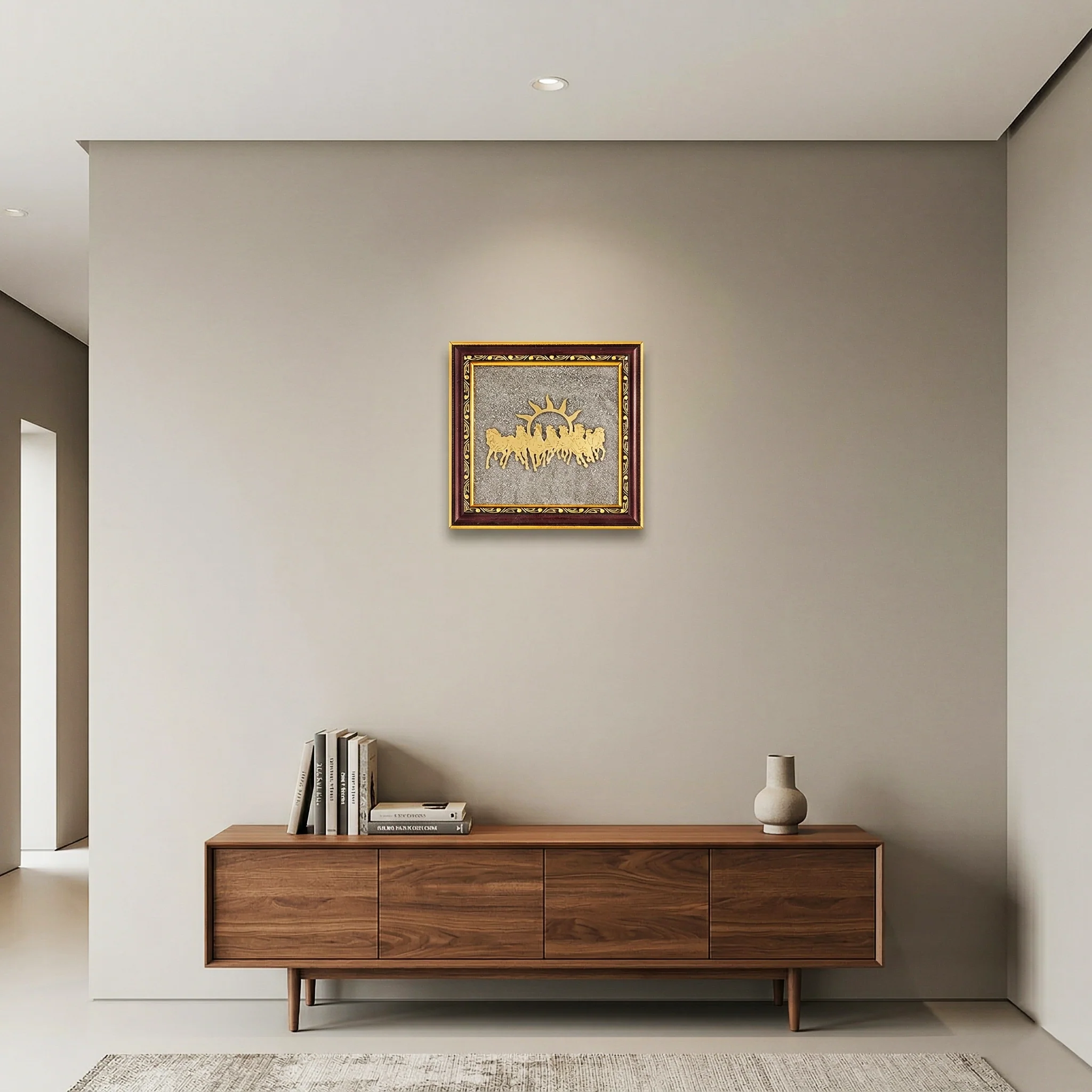 7 Horses Vastu Pyrite Dust Frame - Image 3
