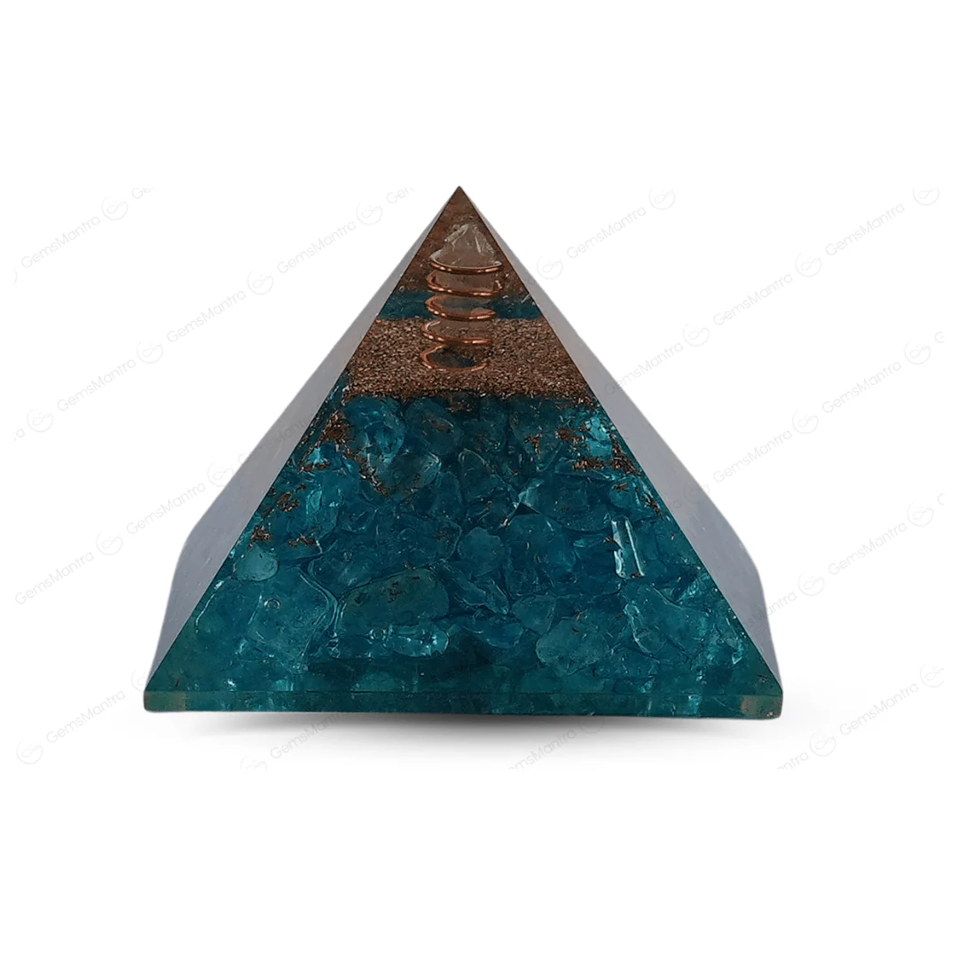 Aquamarine Orgonite Pyramid/Orgone Pyramid - Image 3