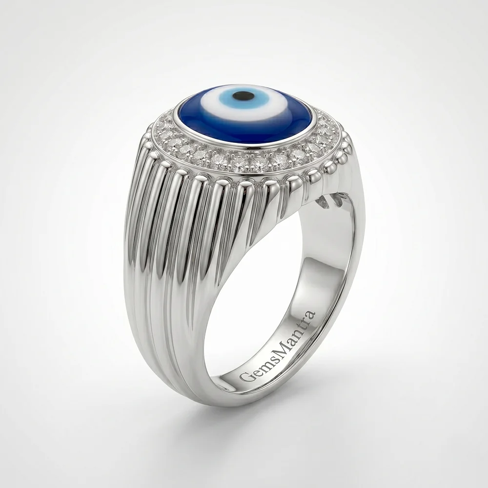 Evil Eye Premium Textured Ring (UNISEX) - Image 3