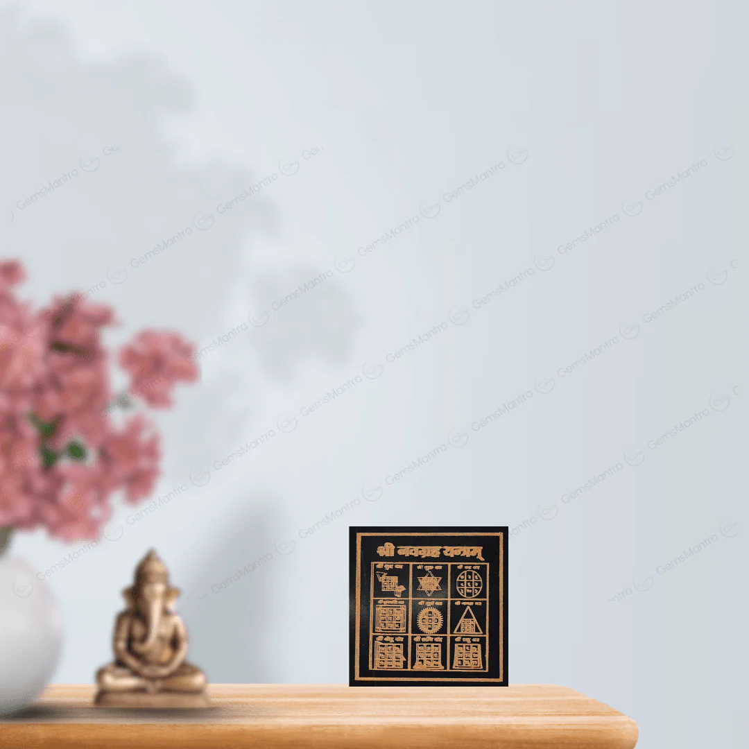 Black Agate Navgrah Yantra Plate - Image 2