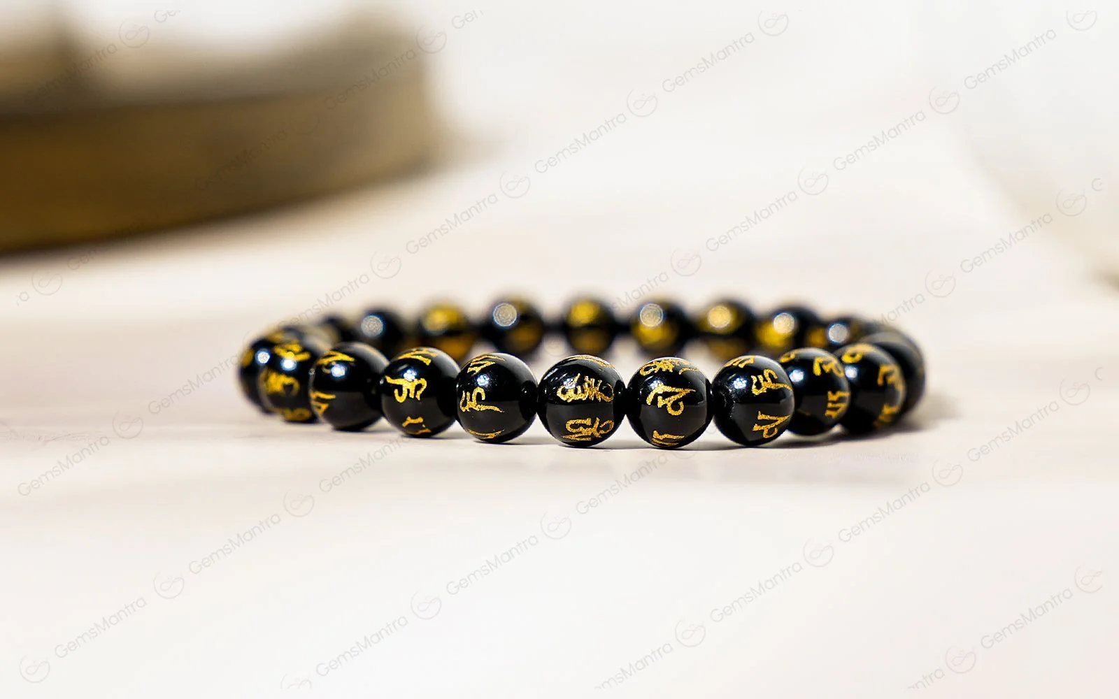 Original Black Om Mani Bracelet with Certificate