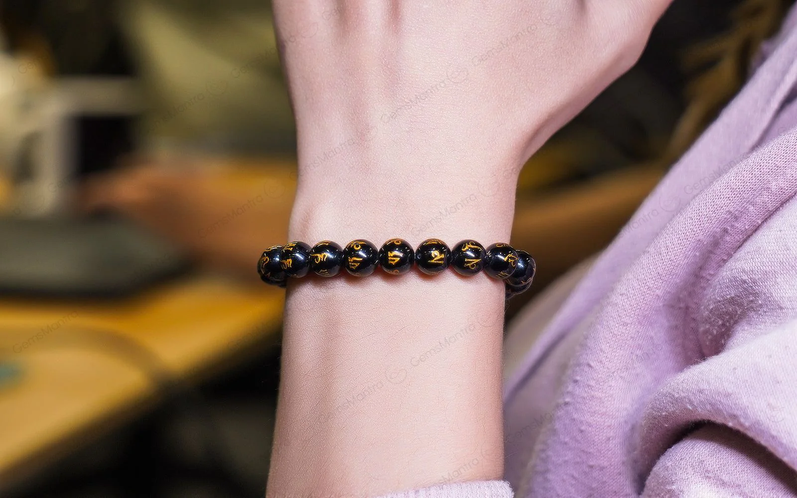 Original Black Om Mani Bracelet with Certificate - Image 3