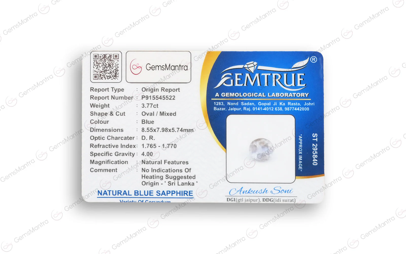 Blue Sapphire - 3.77 Carats - Image 4
