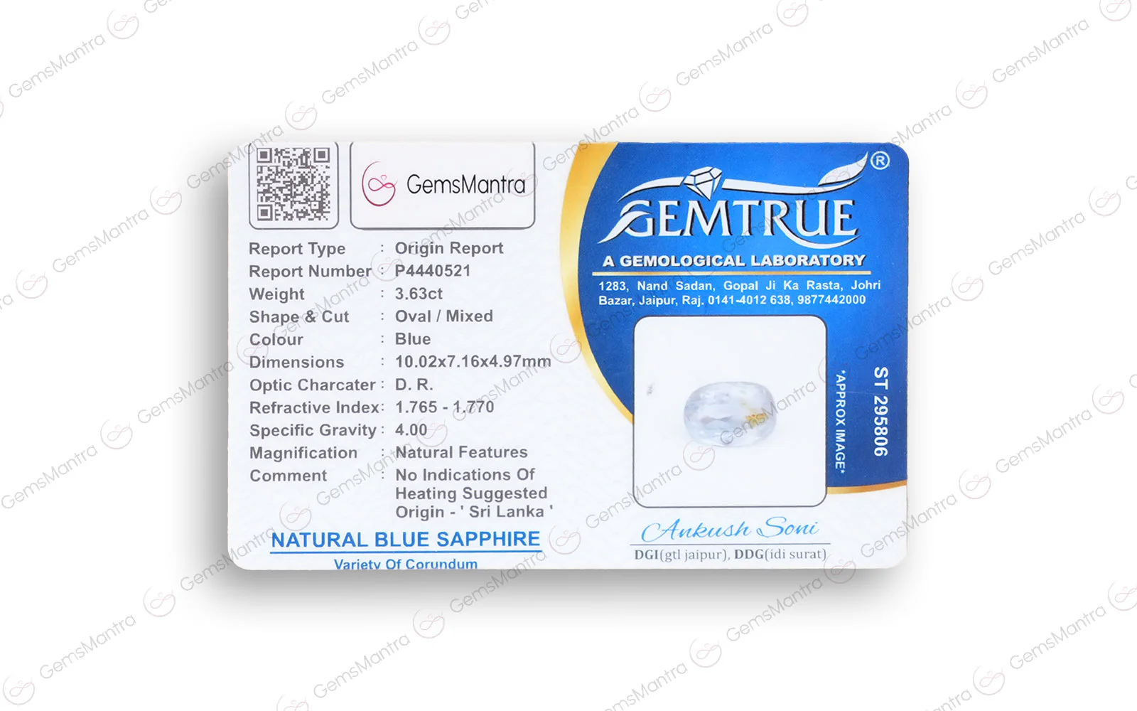 Blue Sapphire - 3.63 Carats - Image 4