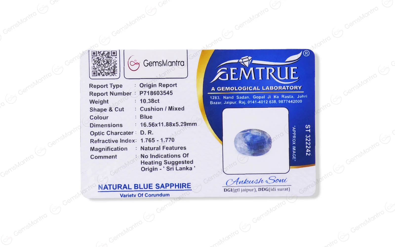 Blue Sapphire - 10.38 Carats - Image 4
