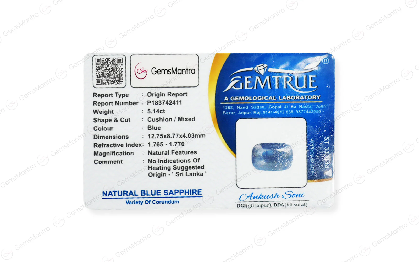 Blue Sapphire - 5.14 Carats - Image 4