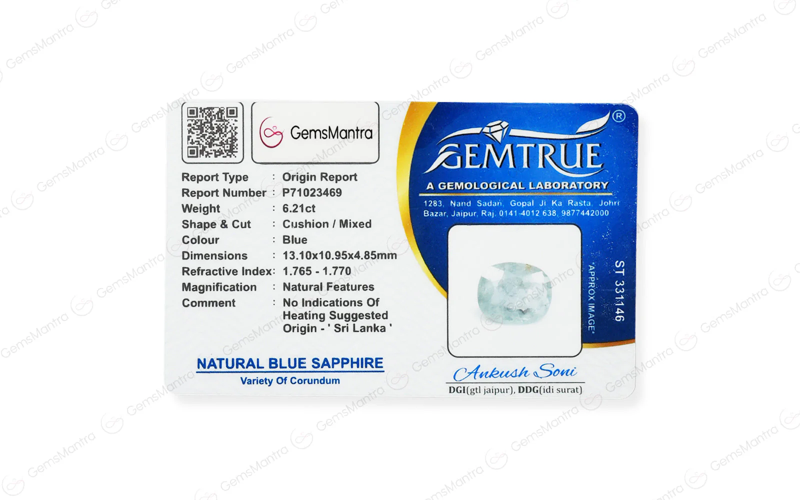 Blue Sapphire - 6.21 Carats - Image 4