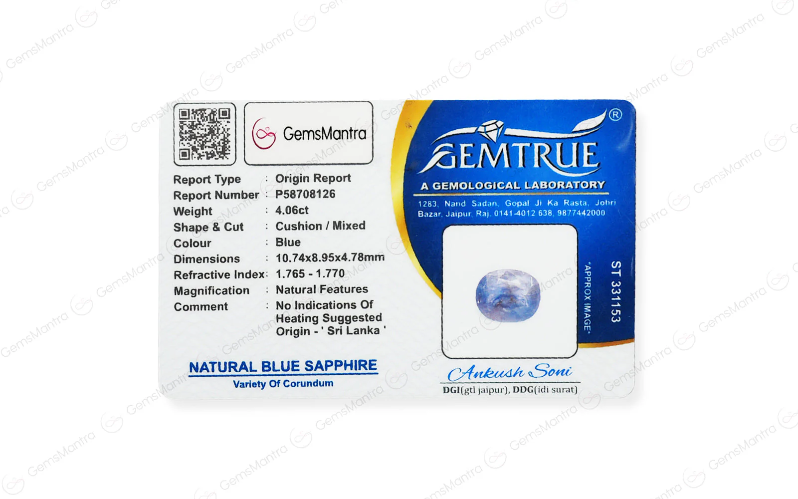 Blue Sapphire - 4.06 Carats - Image 4