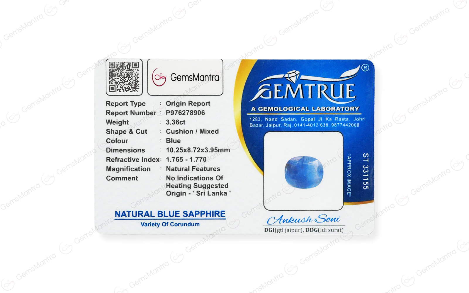 Blue Sapphire - 3.36 Carats - Image 4