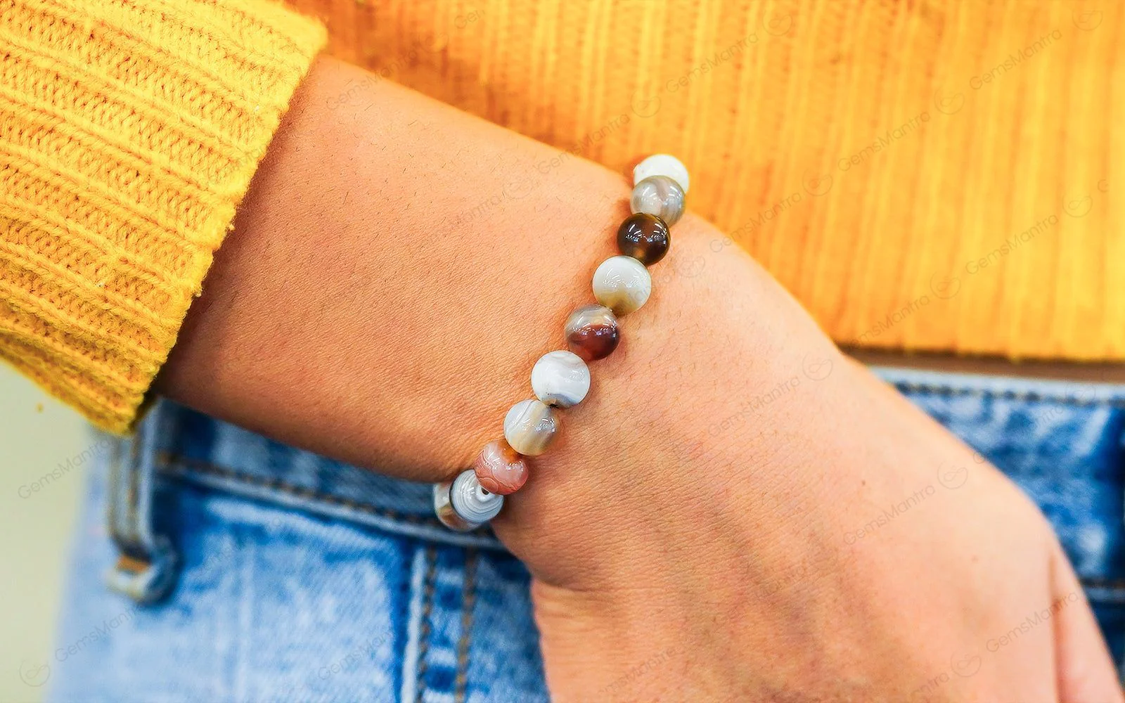 Original Botswana Agate Bracelet with Certificate - Image 3