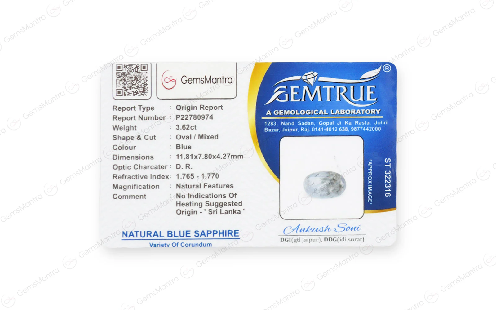 Ceylon Blue Sapphire - 3.62 Carats - Image 4