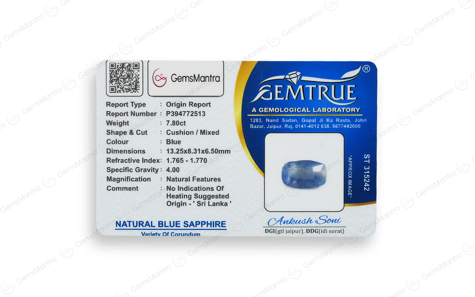 Ceylon Blue Sapphire - 7.8 Carats - Image 4