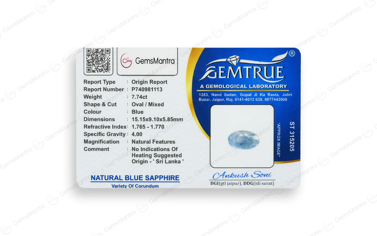 Ceylon Blue Sapphire - 7.74 Carats - Image 4