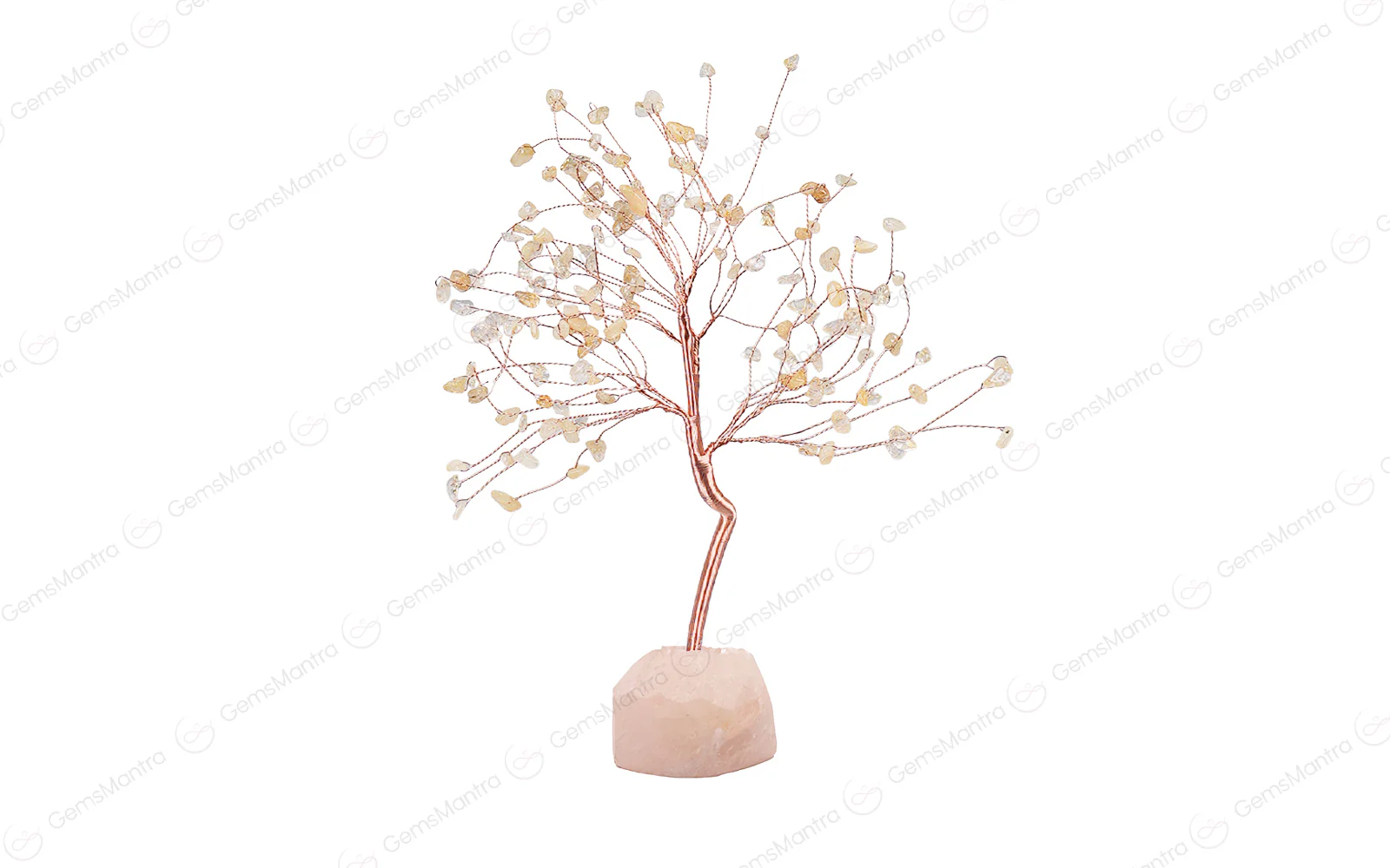 Citrine With Raw Rose Quartz Large Tree - Image 2