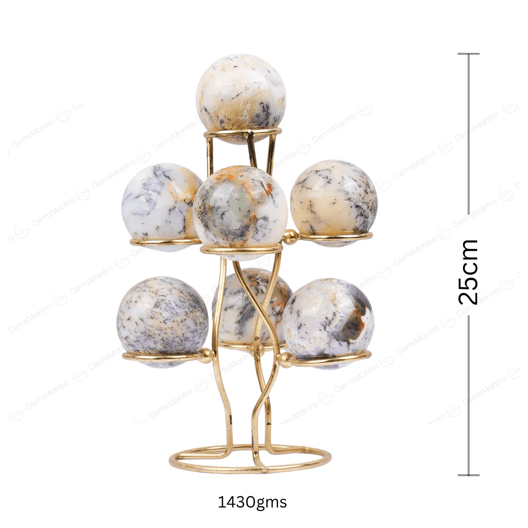 Dendrite Opal 7 Sphere/Ball With Stand - Image 3
