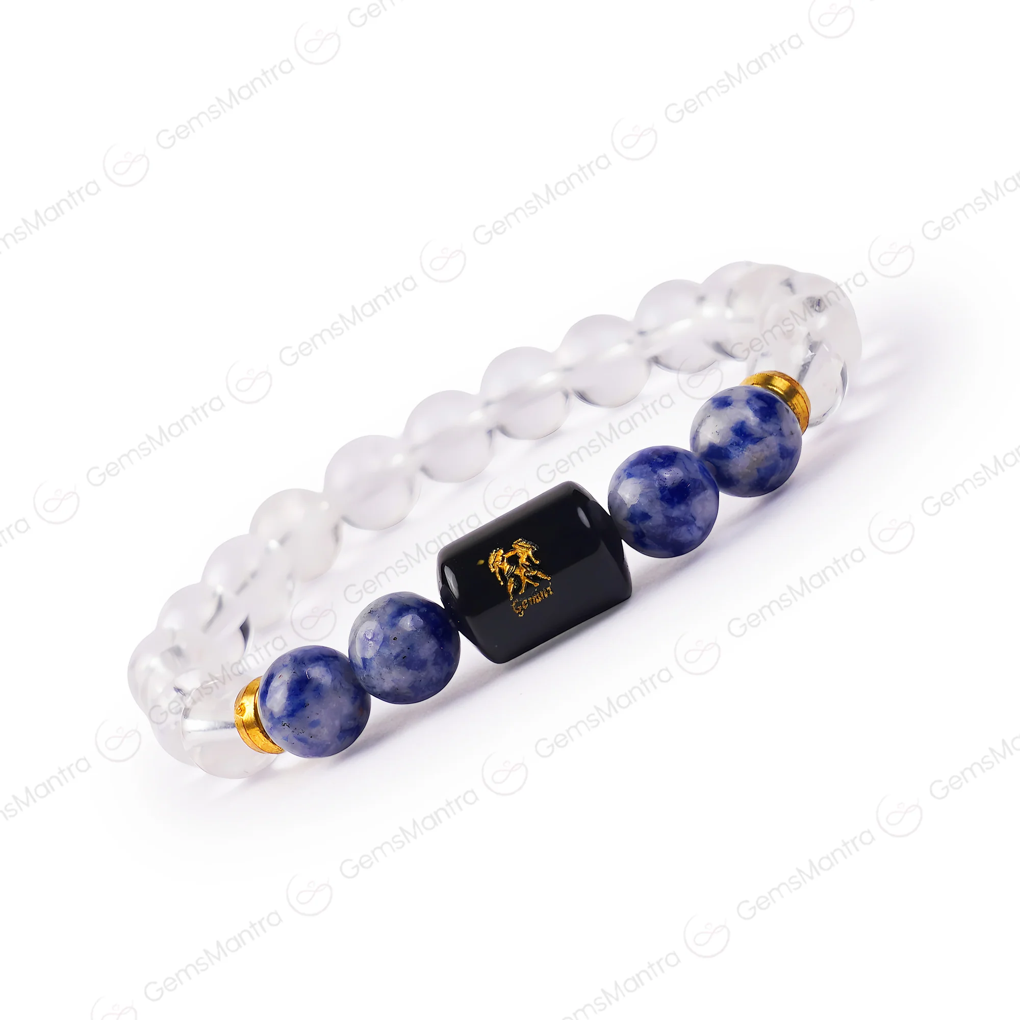 Gemini Zodiac Mithun Rashi Bracelet with Fluorite & Sodalite - Image 3