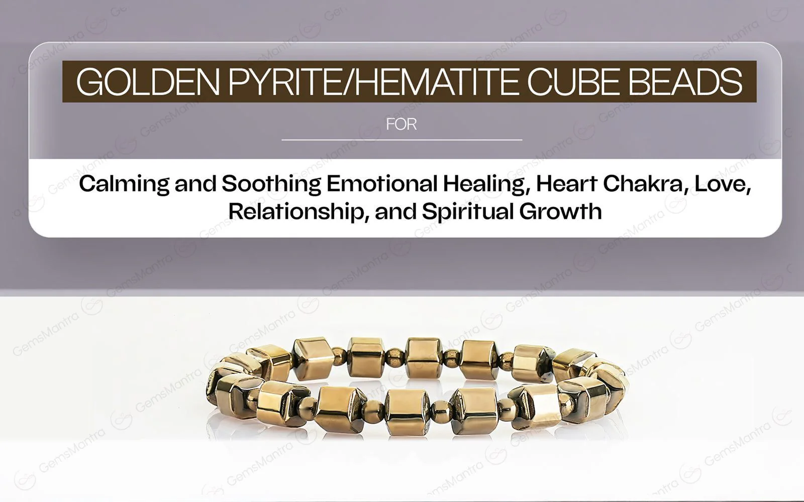 Golden Pyrite/Hematite Cube Beads Bracelet - Image 4