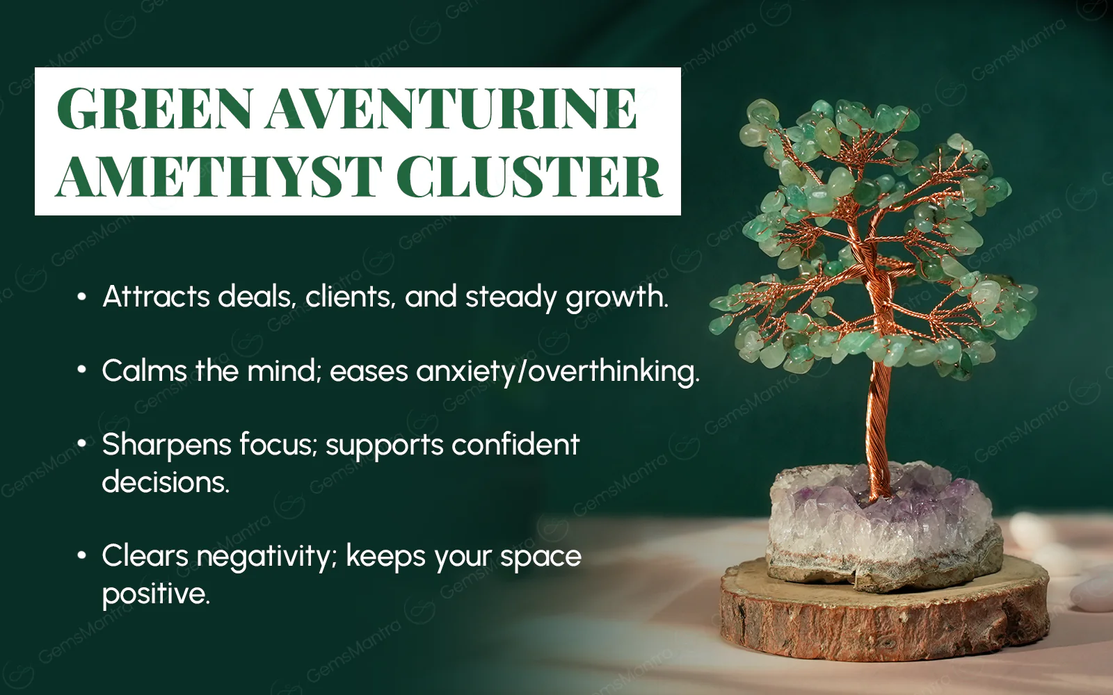 Green Aventurine Amethyst Cluster - Image 3