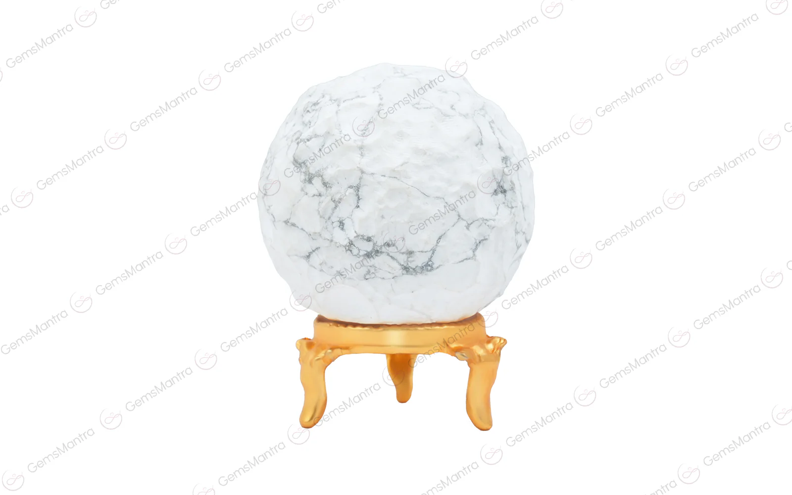 Howlite Moon Sphere Ball - Image 2