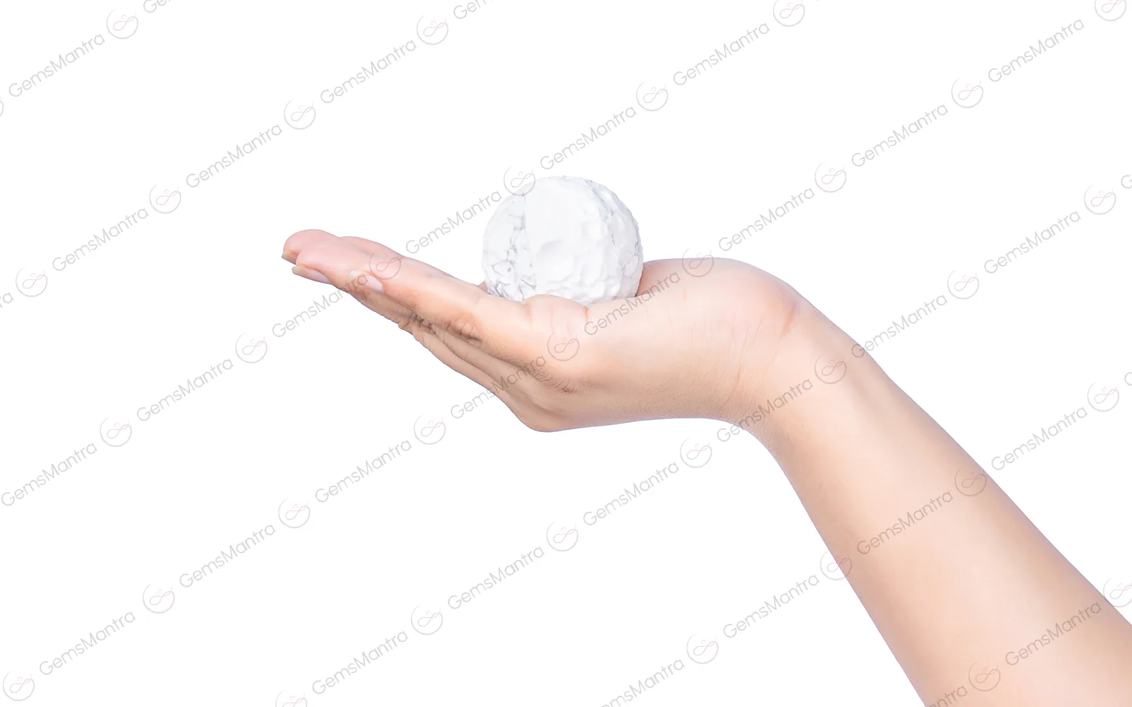Howlite Moon Sphere Ball - Image 3