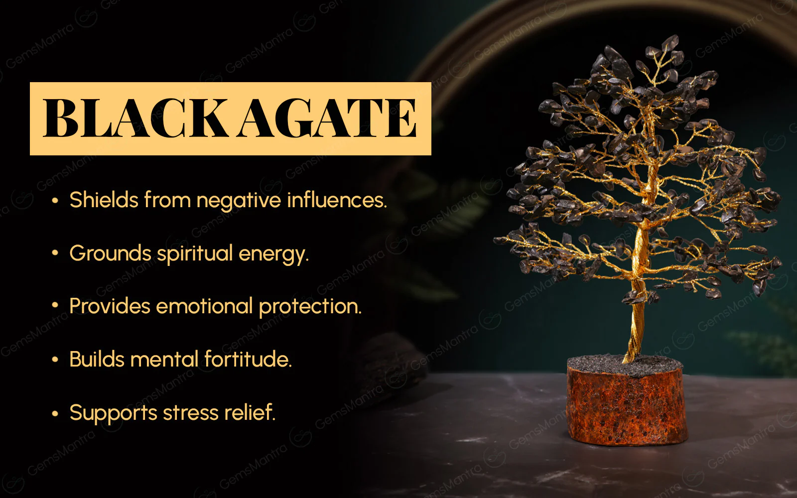 Large Black Agate Crystal Tree - Image 3