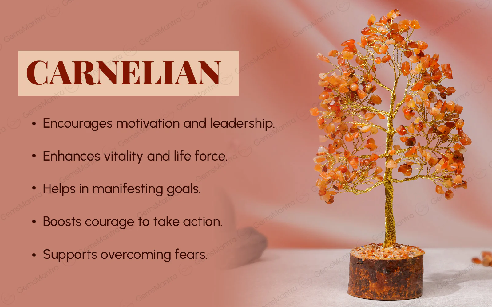 Large Carnelian Crystal Tree - Image 3