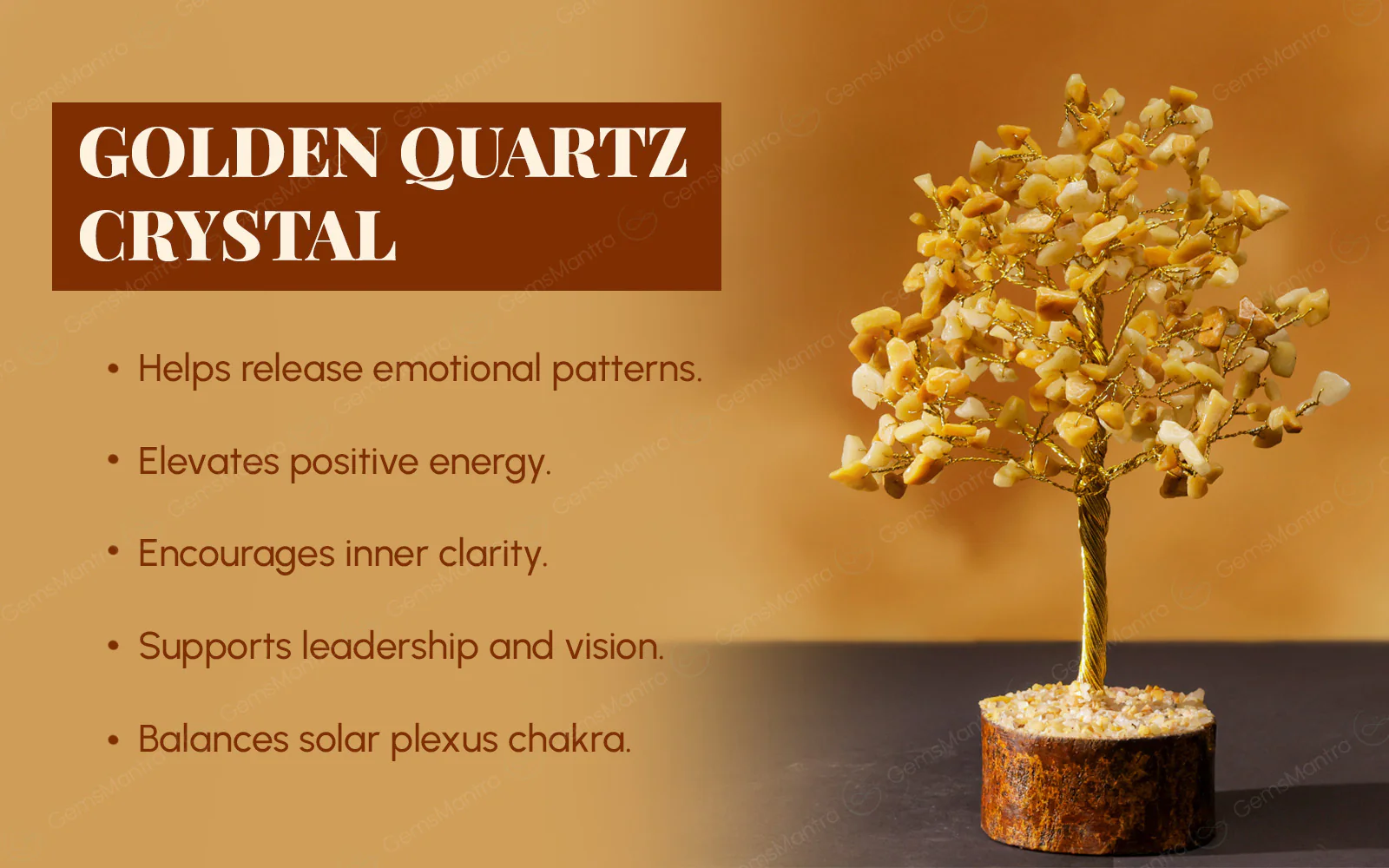 Large Golden Quartz Crystal Tree - Image 3