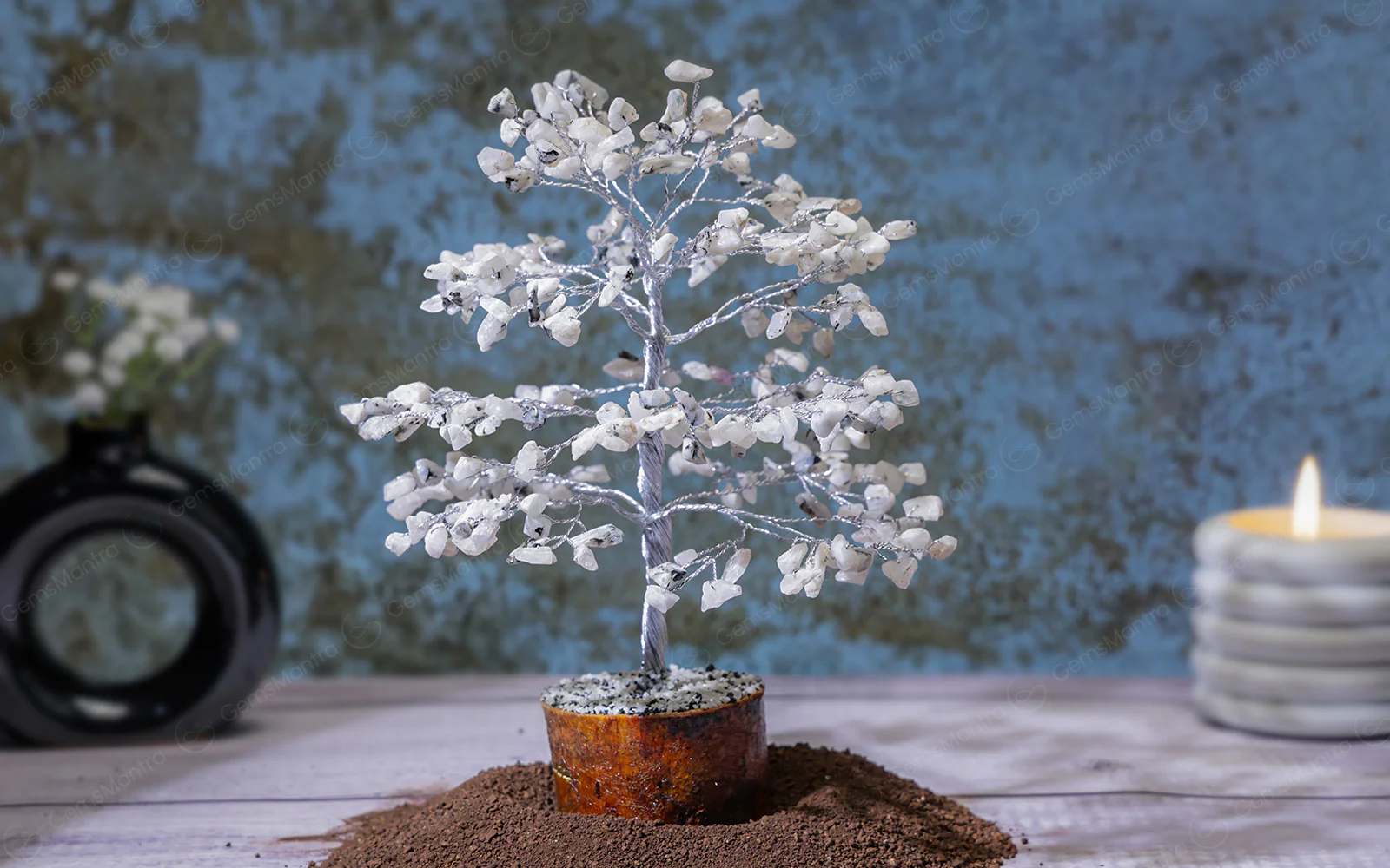 Large Rainbow Moonstone Crystal Tree - Image 4