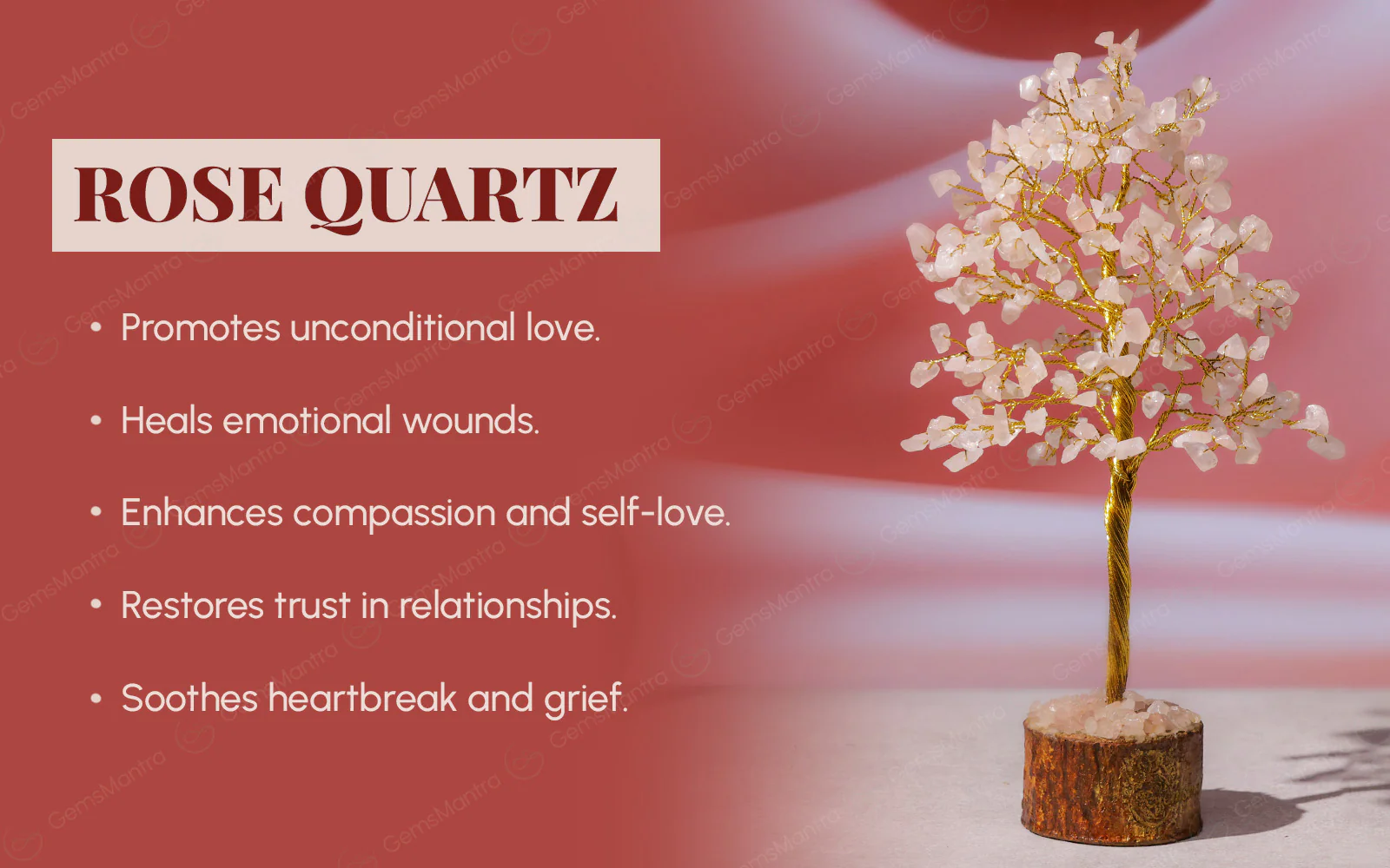Large Rose-quartz Crystal Tree - Image 3