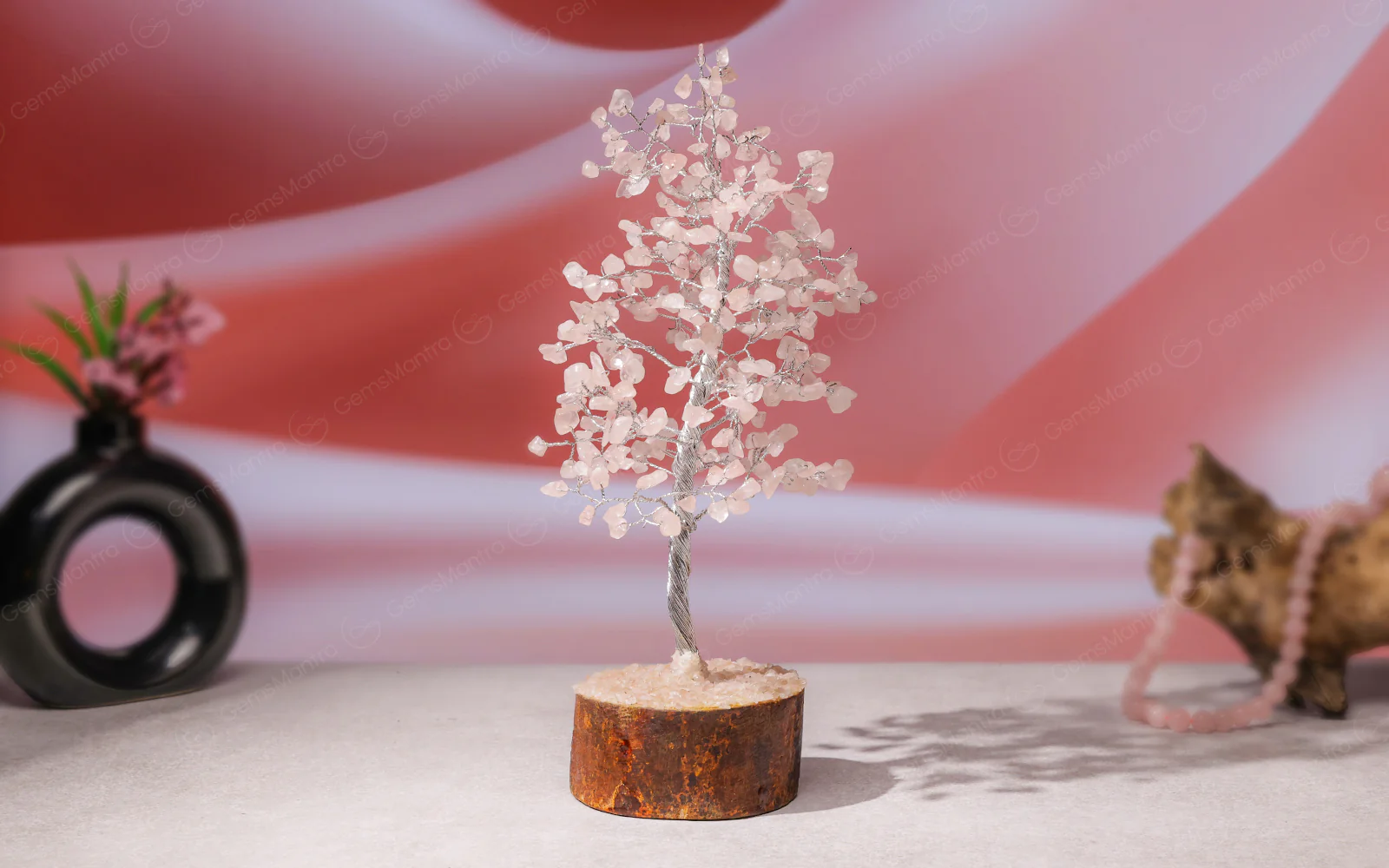 Large Rose-quartz Crystal Tree - Image 4