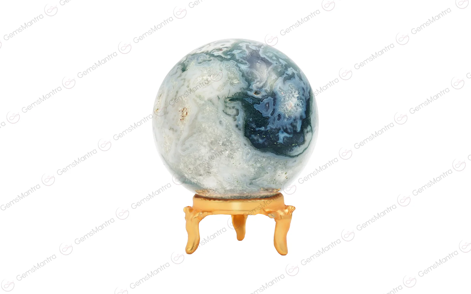 Moss Agate Sphere Ball - Image 2