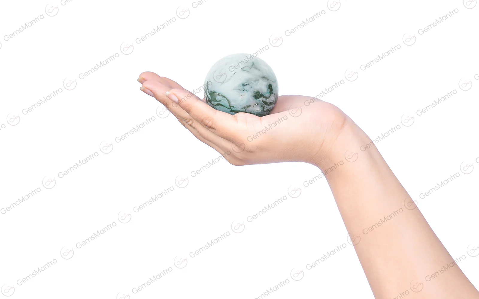 Moss Agate Sphere Ball - Image 3