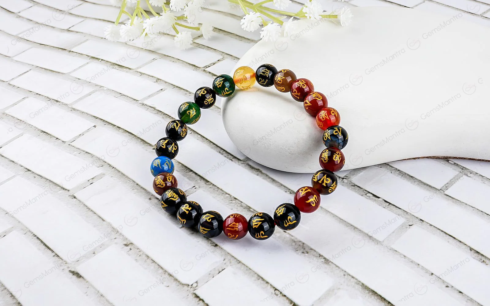 Original Multi Om Mani Bracelet  with Certificate - Image 4