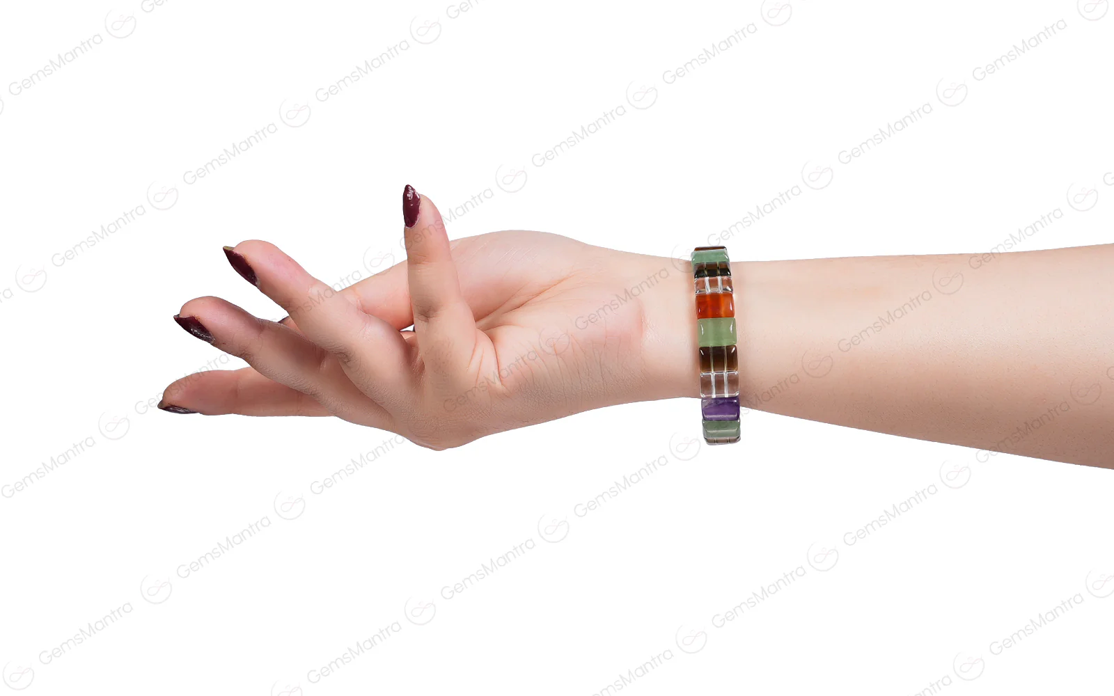 Multi Stone Flat Beads Bracelet - Image 2