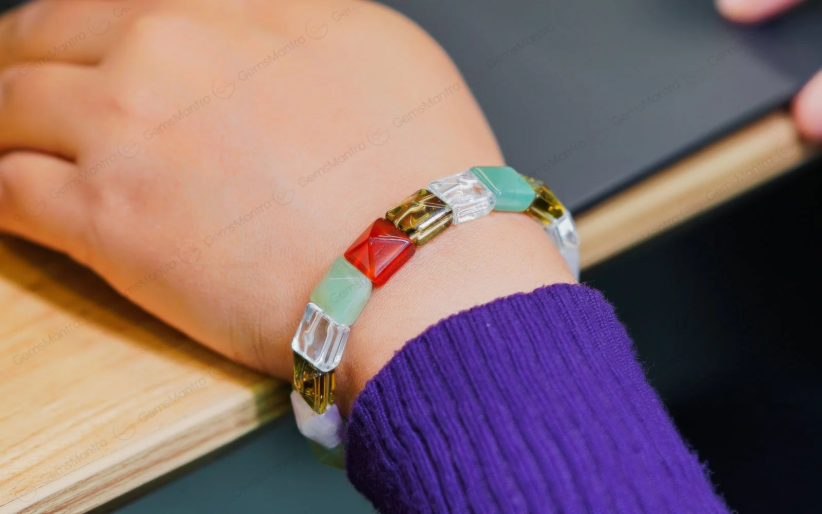 Multi Stone Pyramid Bracelet - Image 3