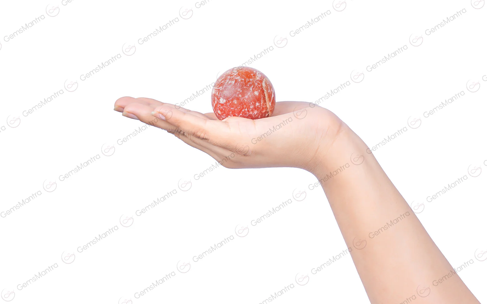 Orange Calcite Sphere Ball - Image 3