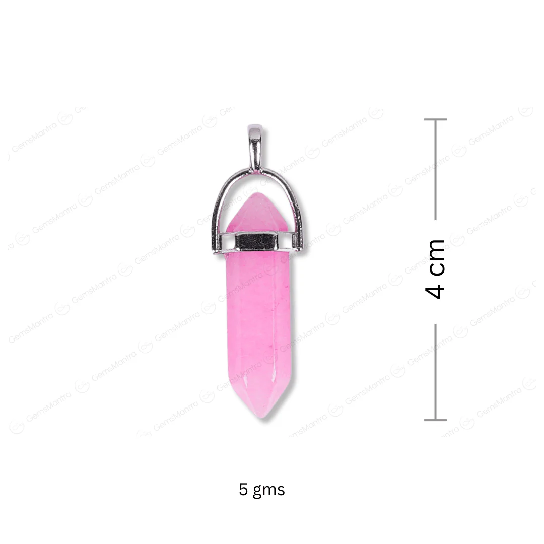 Pink Onyx Double Terminated Pencil Pendant - Image 4