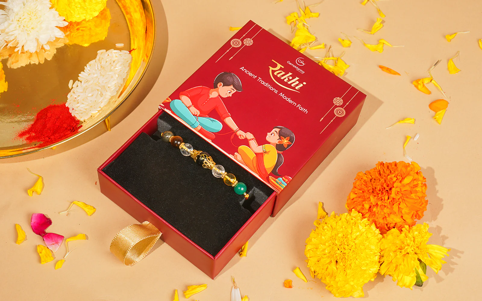 Premium Om Rakhi - Energized Crystal Rakhi for Protection & Blessings - Image 3