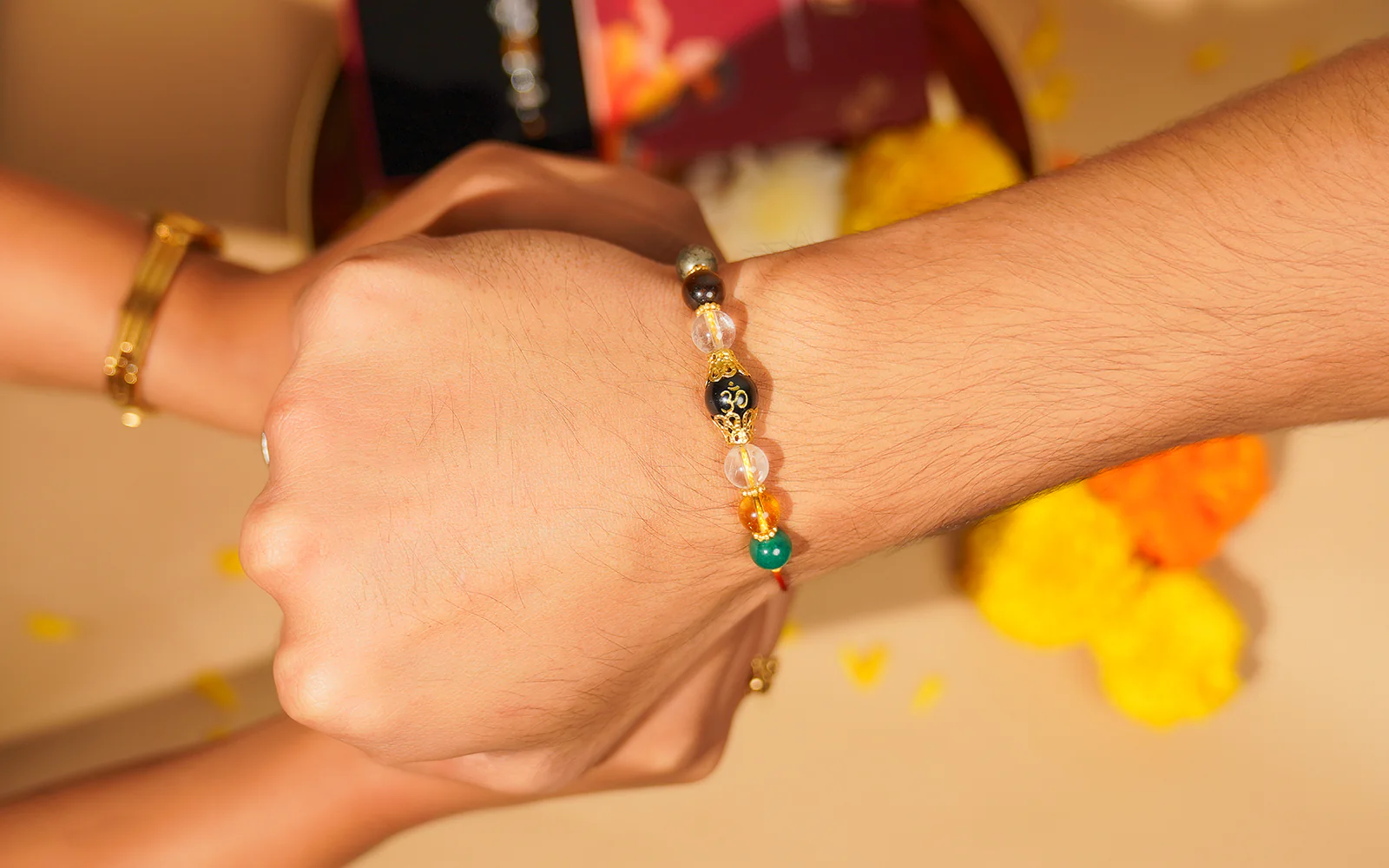 Premium Om Rakhi - Energized Crystal Rakhi for Protection & Blessings - Image 4