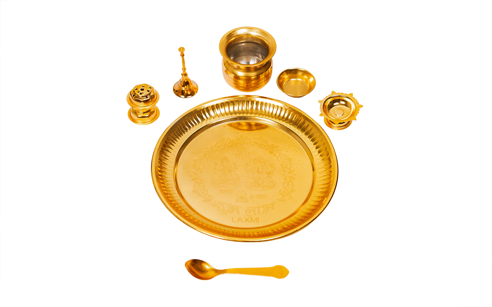 Premium Pooja Thali Set with Royal Red Velvet Box - Image 4