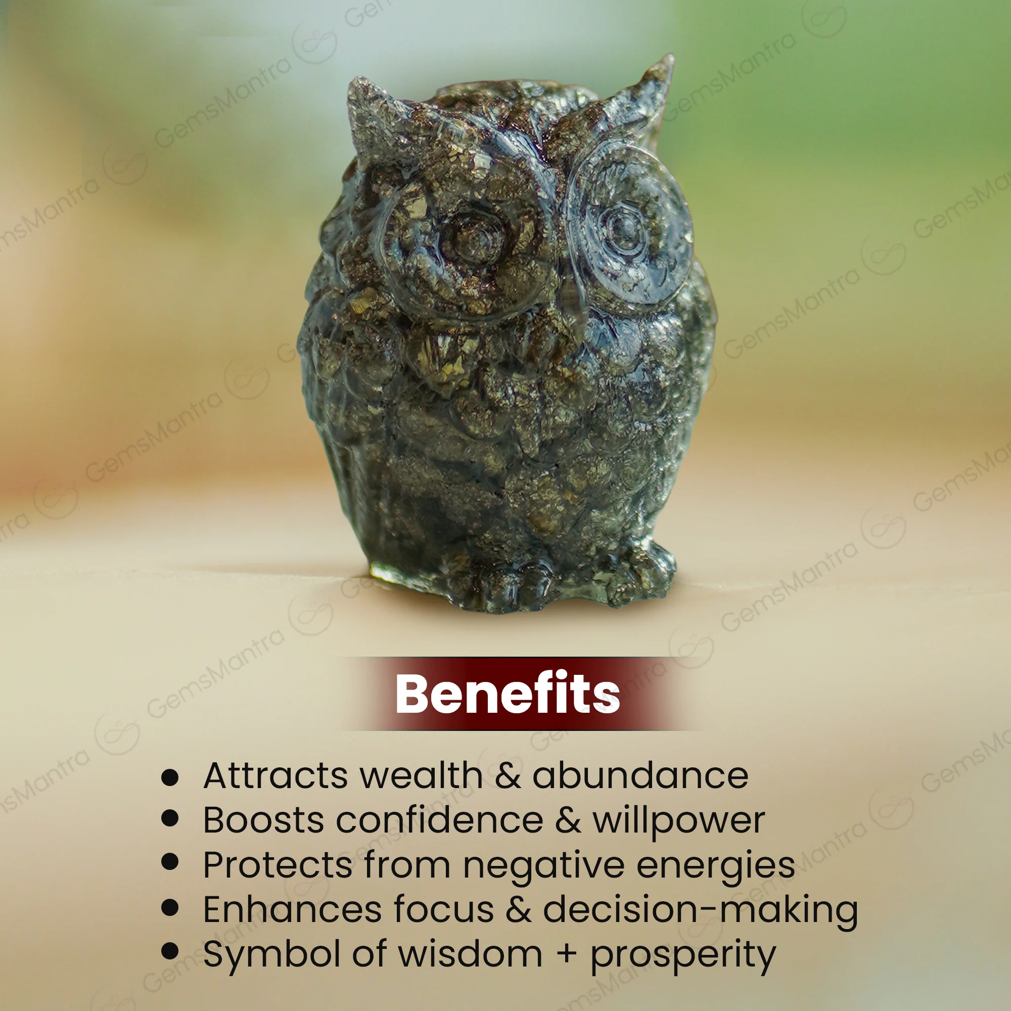 Pyrite Owl For Wealth, Wisdom & Protection - Image 6