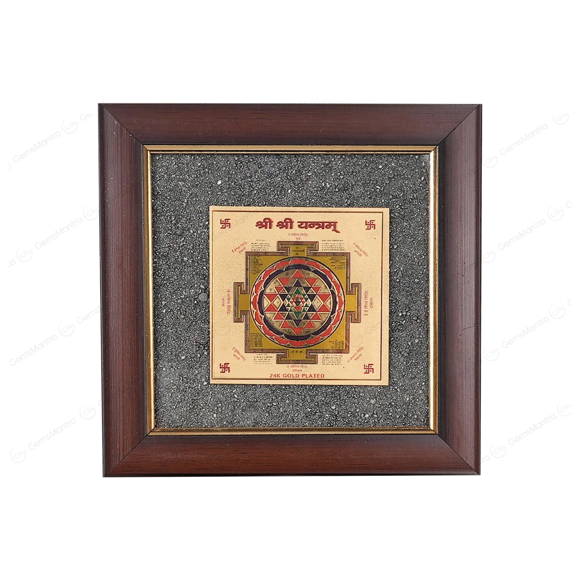 Shree Pyrite Yantra +Sampoorna Laxmi Ganesh PyriteÂ Yantra DustÂ Frame - Image 8