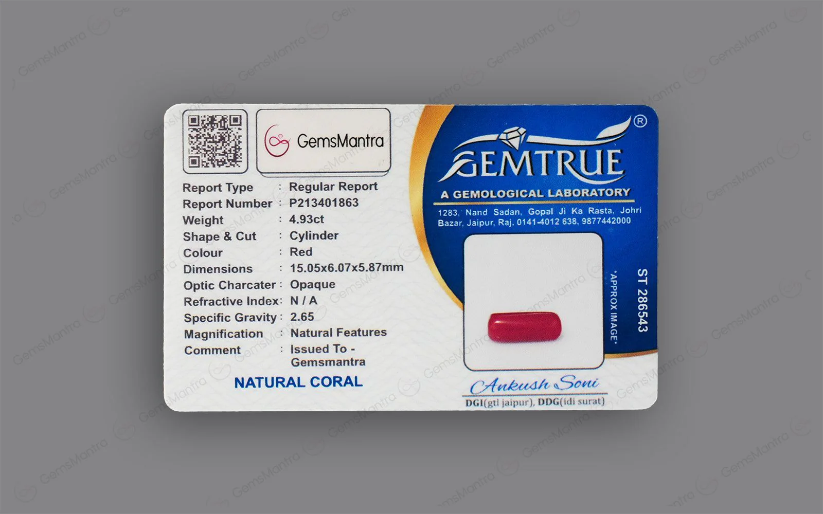 Red Coral - 4.93 Carats - Image 4