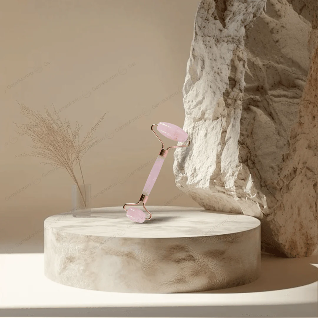 Rose Quartz Face Massage Roller - Image 2