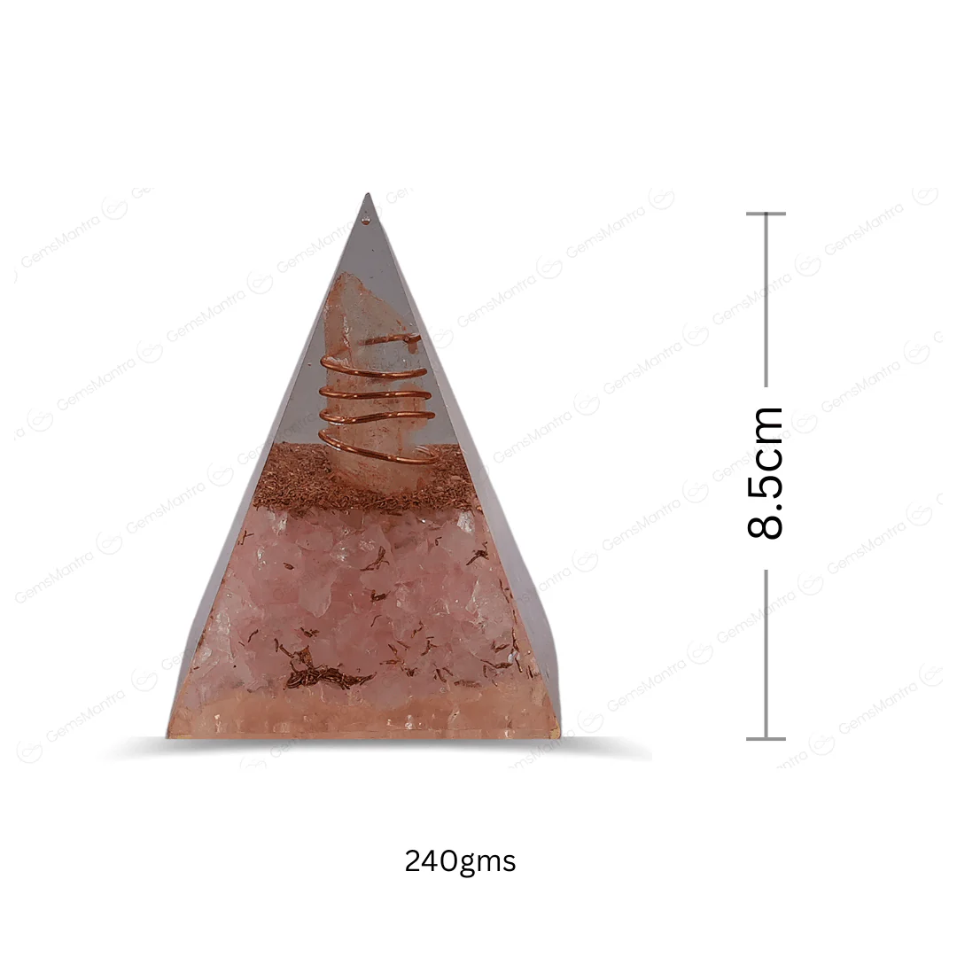 Rose Quartz Orgonite Nubian Pyramid/Orgone Pyramid - Image 3
